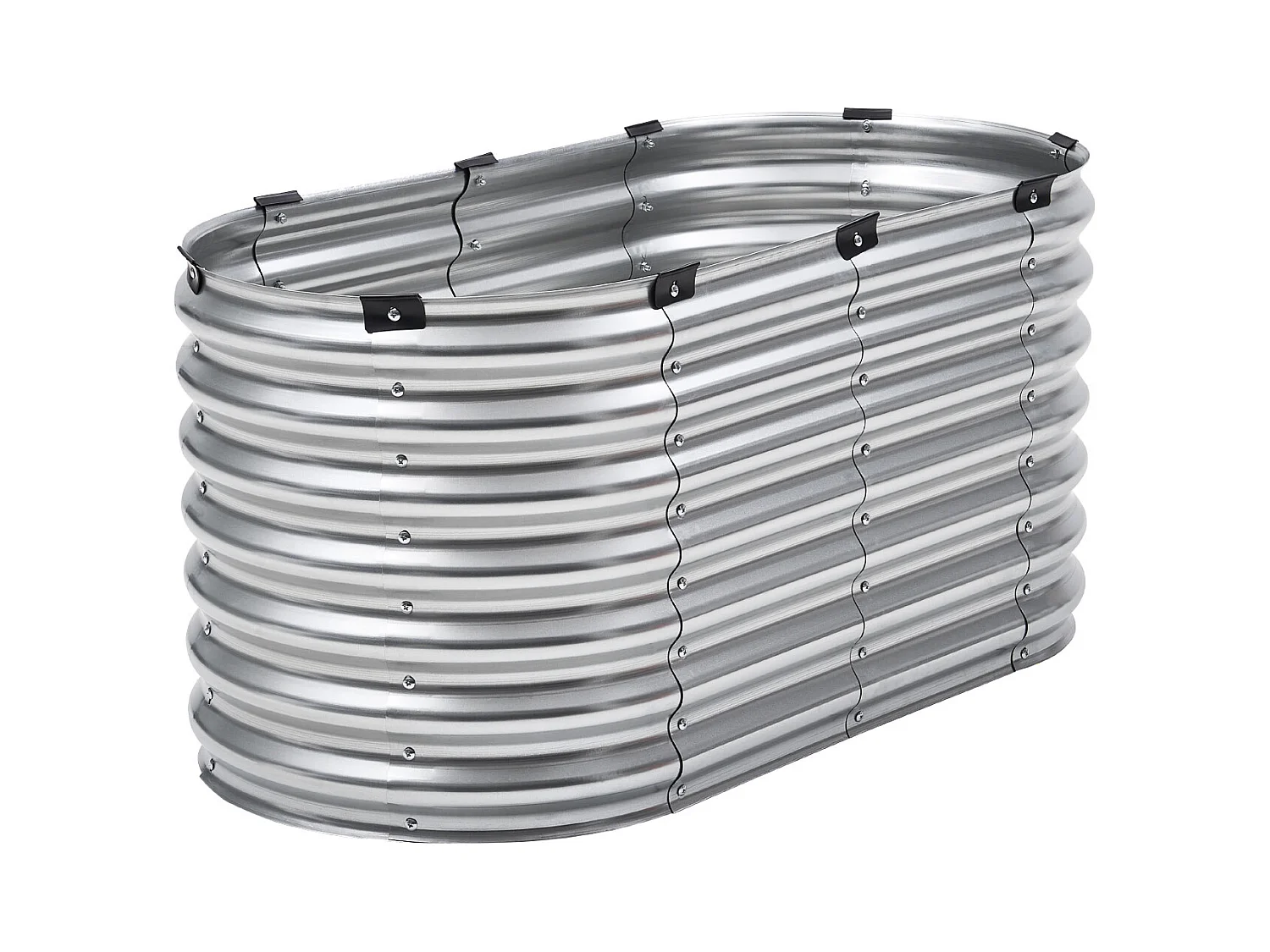 Jardinière Surélevée en Métal SucceBuy 121.92 x 60.96 x 60.96cm Galvanisée pour Extérieur Argent