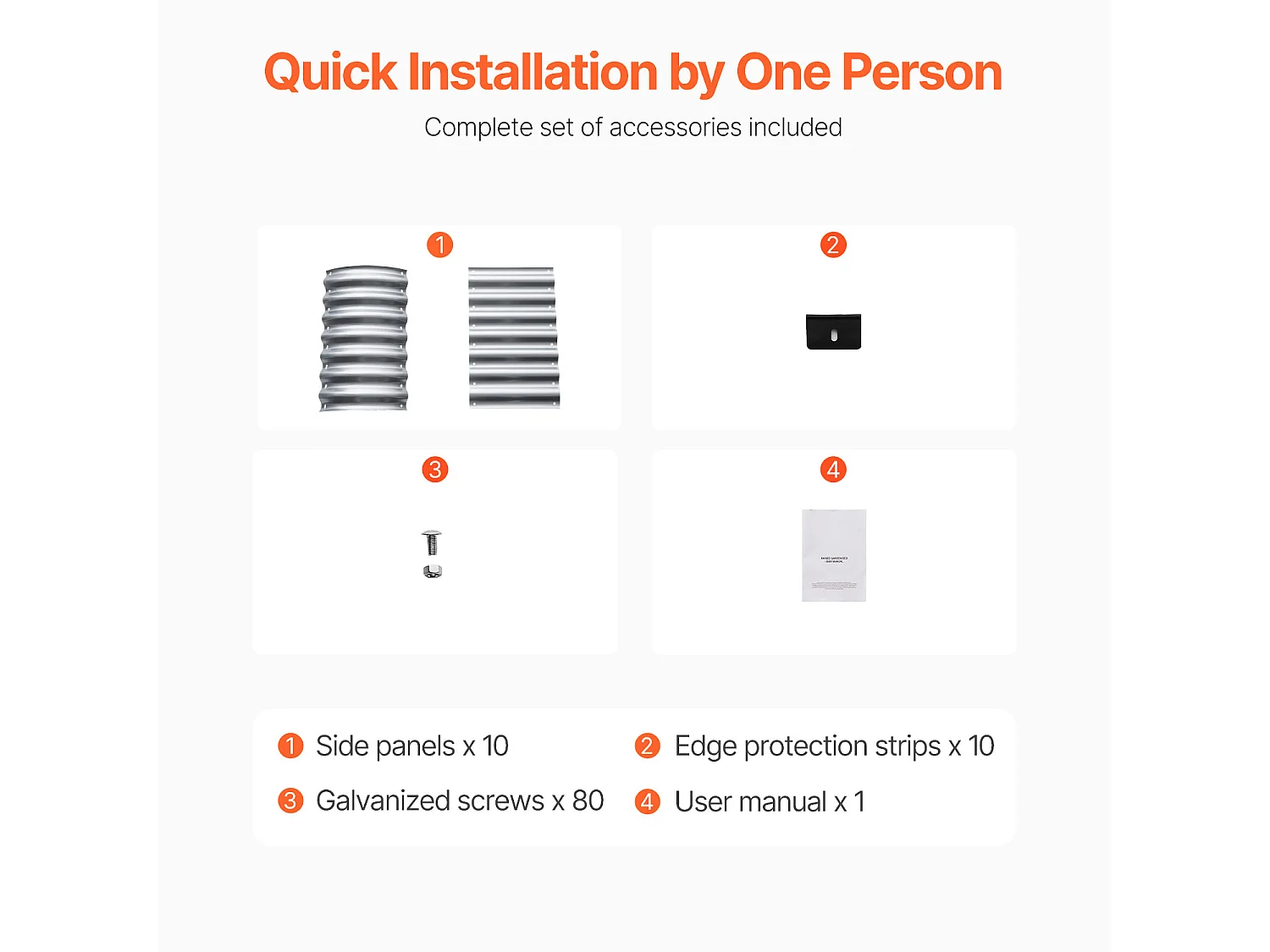 Jardinière Surélevée en Métal SucceBuy 121.92 x 60.96 x 60.96cm Galvanisée pour Extérieur Argent