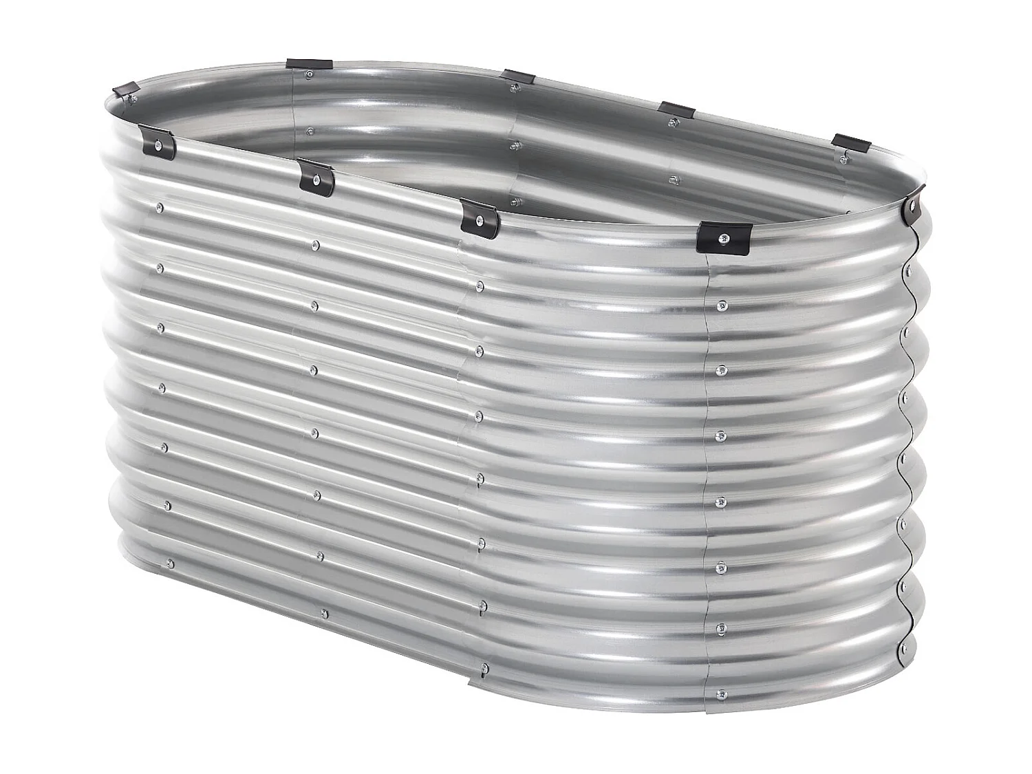 Jardinière Surélevée en Métal SucceBuy 121.92 x 60.96 x 60.96cm Galvanisée pour Extérieur Argent