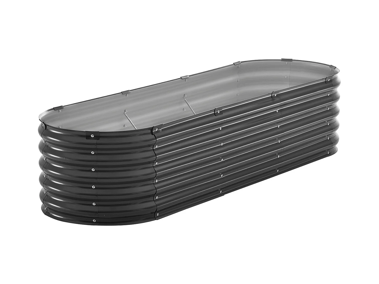 Jardinière Surélevée en Métal SucceBuy 199.95 x 59.74 x 42.67 cm, Jardinière Galvanisée en Gris Foncé