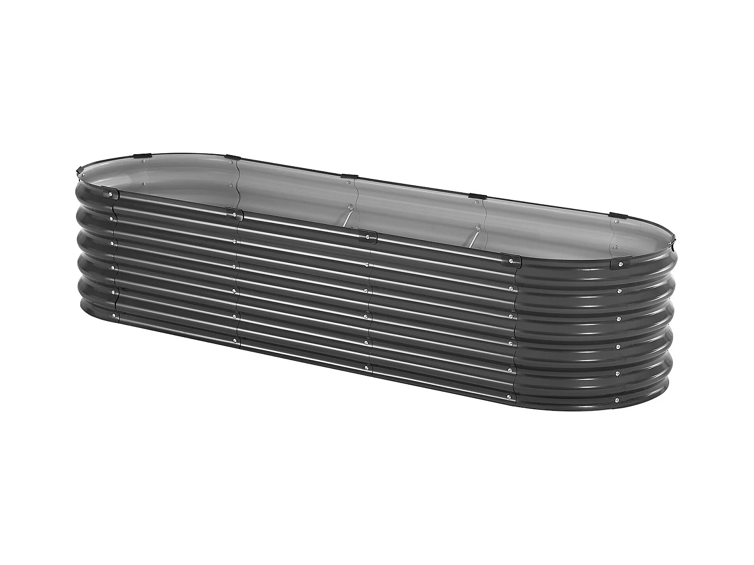 Jardinière Surélevée en Métal SucceBuy 199.95 x 59.74 x 42.67 cm, Jardinière Galvanisée en Gris Foncé