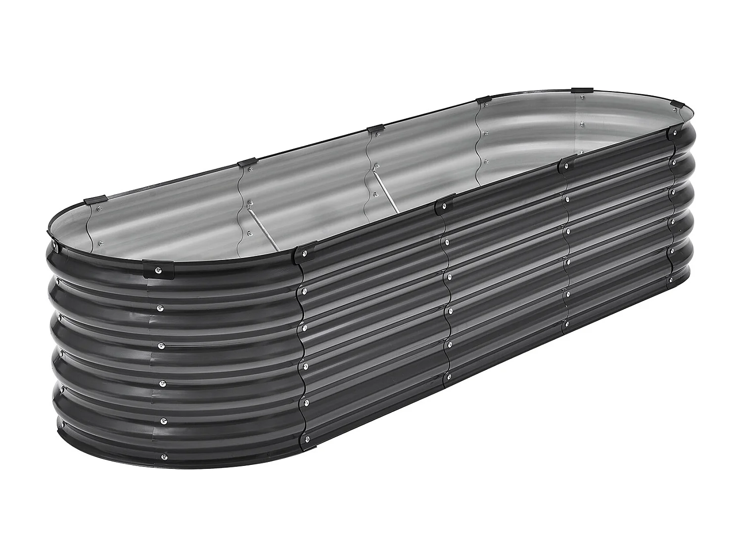 Jardinière Surélevée en Métal SucceBuy 199.95 x 59.74 x 42.67 cm, Jardinière Galvanisée en Gris Foncé