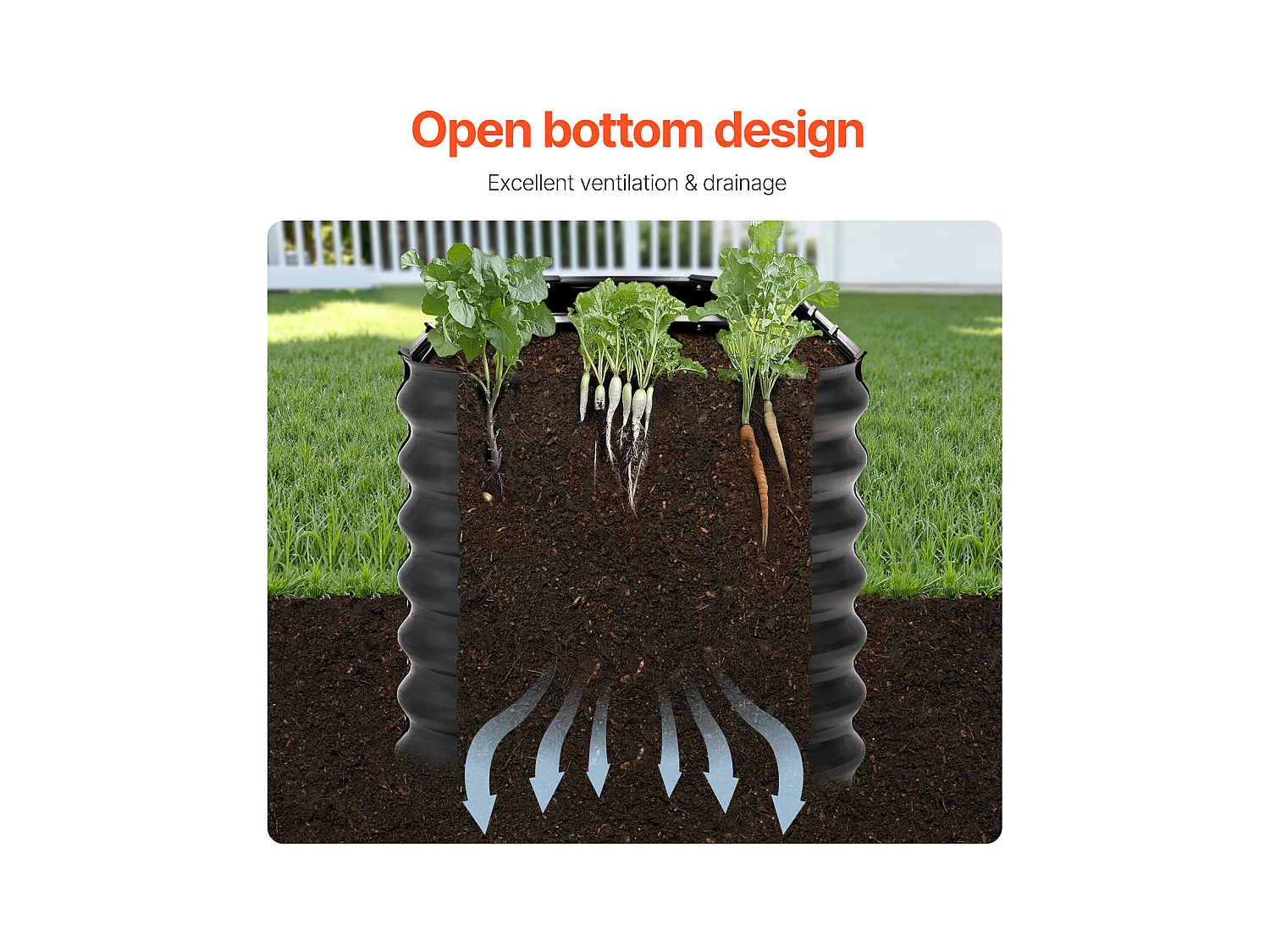 Jardinière Surélevée en Métal SucceBuy 243.84 x 60.96 x 60.96cm Galvanisée Gris Foncé