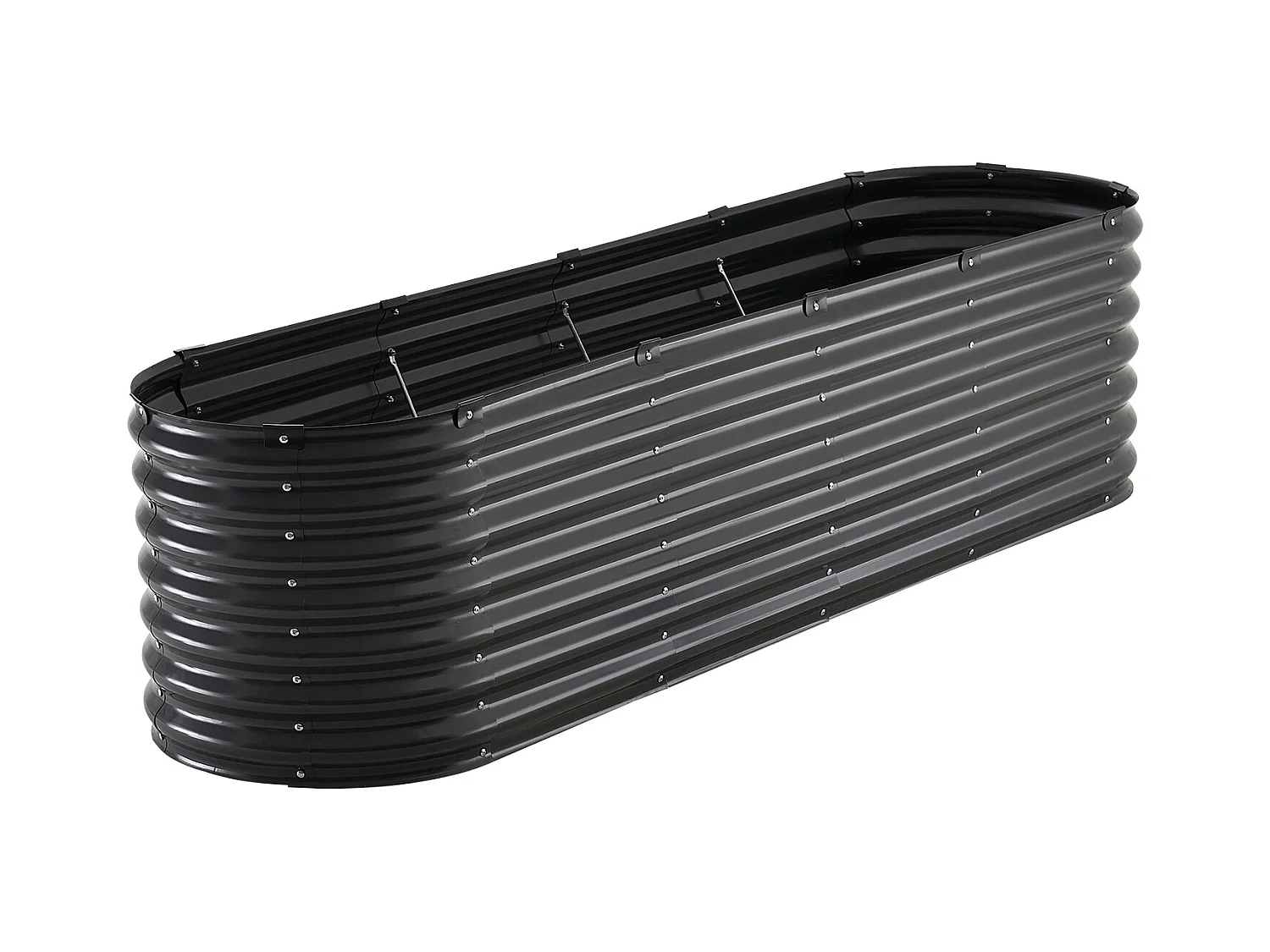 Jardinière Surélevée en Métal SucceBuy 243.84 x 60.96 x 60.96cm Galvanisée Gris Foncé