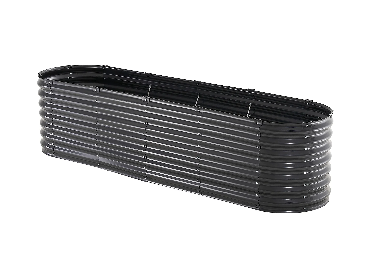 Jardinière Surélevée en Métal SucceBuy 243.84 x 60.96 x 60.96cm Galvanisée Gris Foncé