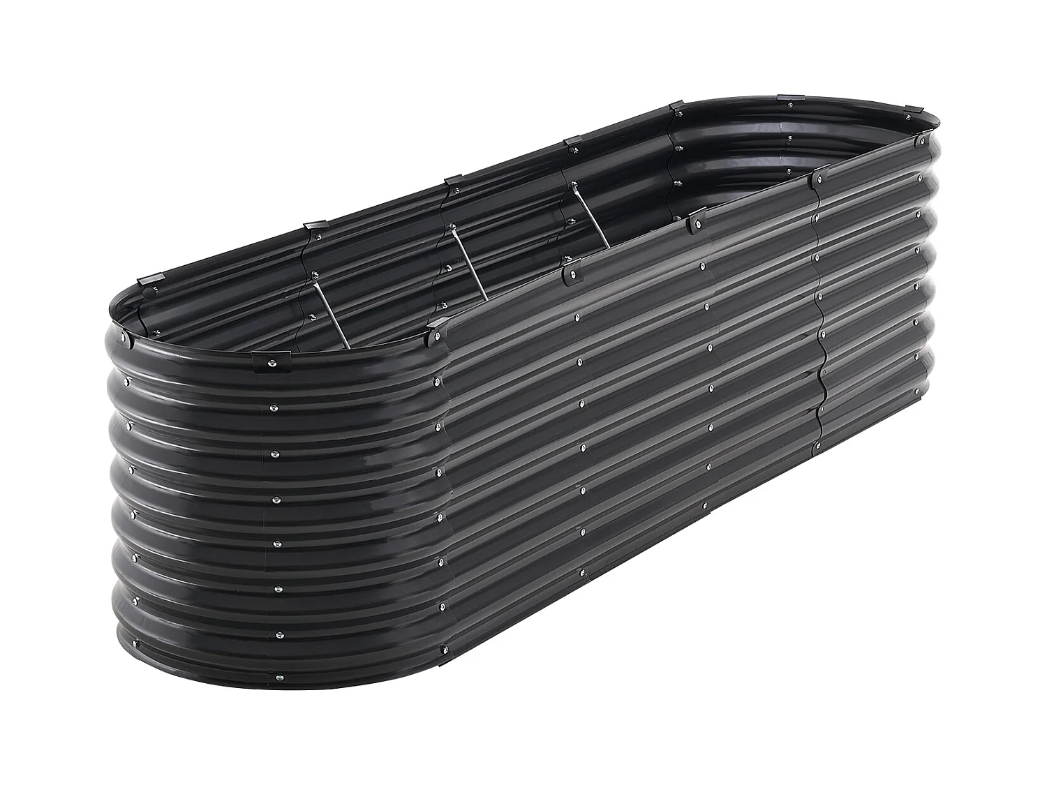 Jardinière Surélevée en Métal SucceBuy 243.84 x 60.96 x 60.96cm Galvanisée Gris Foncé