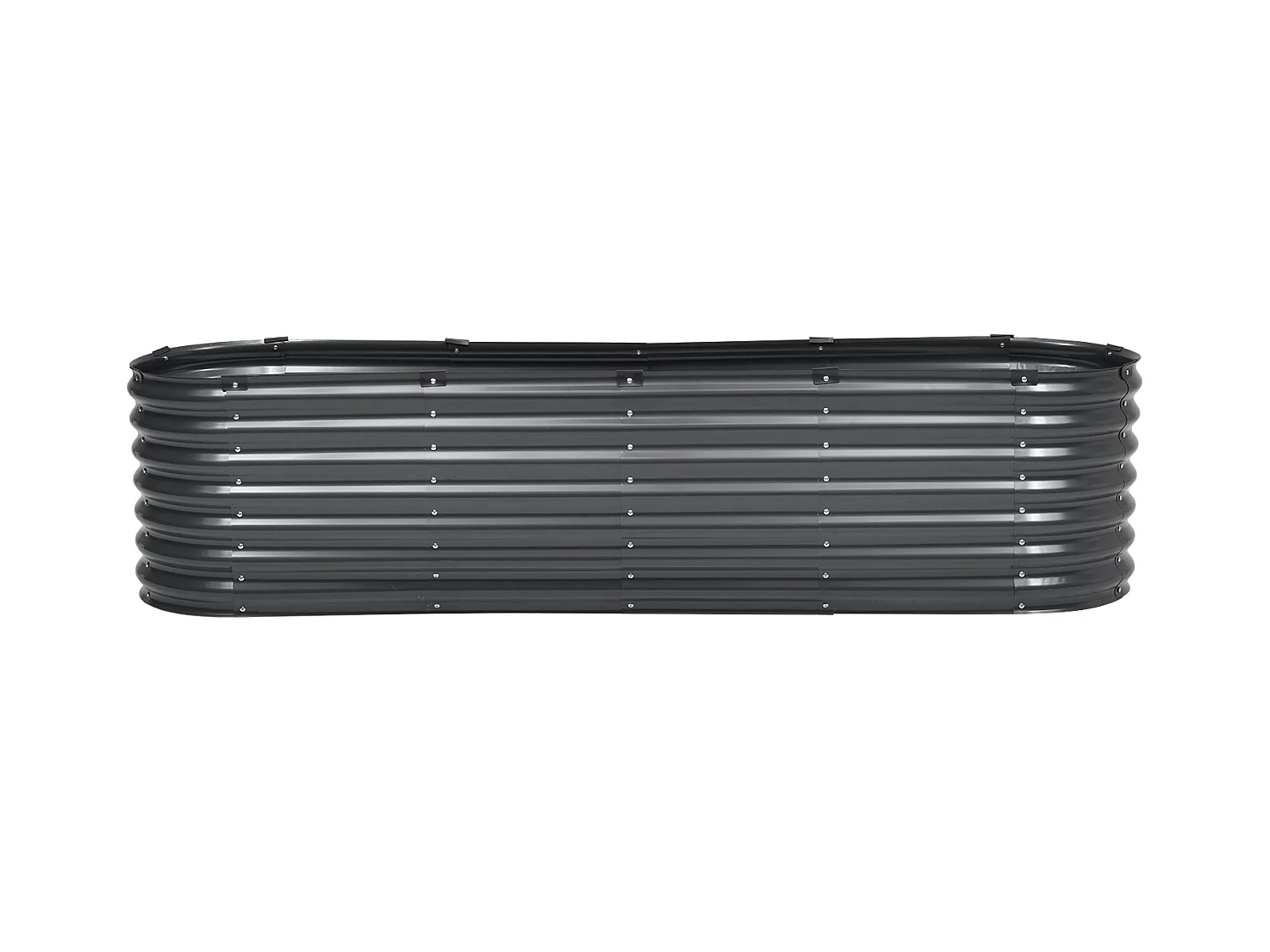 Verhoogde Metalen Plantenbak SucceBuy 243,84 x 60,96 x 60,96 cm Gegalvaniseerde Donkergrijze