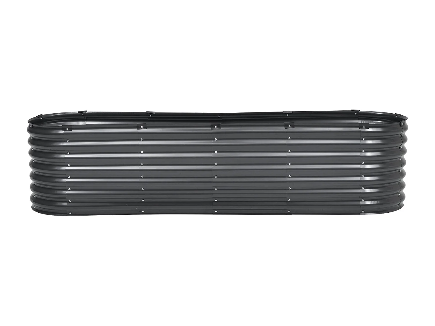 Verhoogde Metalen Plantenbak SucceBuy 243,84 x 60,96 x 60,96 cm Gegalvaniseerde Donkergrijze