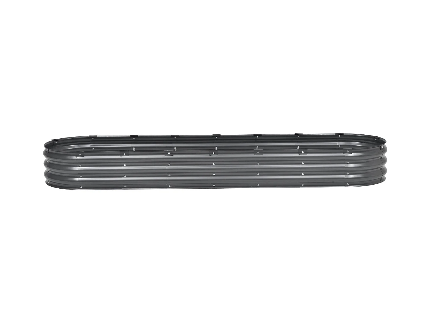 Verhoogde Metalen Plantenbak SucceBuy 243,84 x 60,96 x 30,48 cm Gegalvaniseerde Plantenbak in Donkergrijs