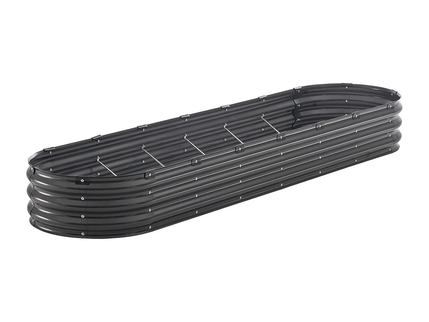 Jardinière Surélevée en Métal SucceBuy 243.84 x 60.96 x 30.48cm Galvanisée Gris Foncé