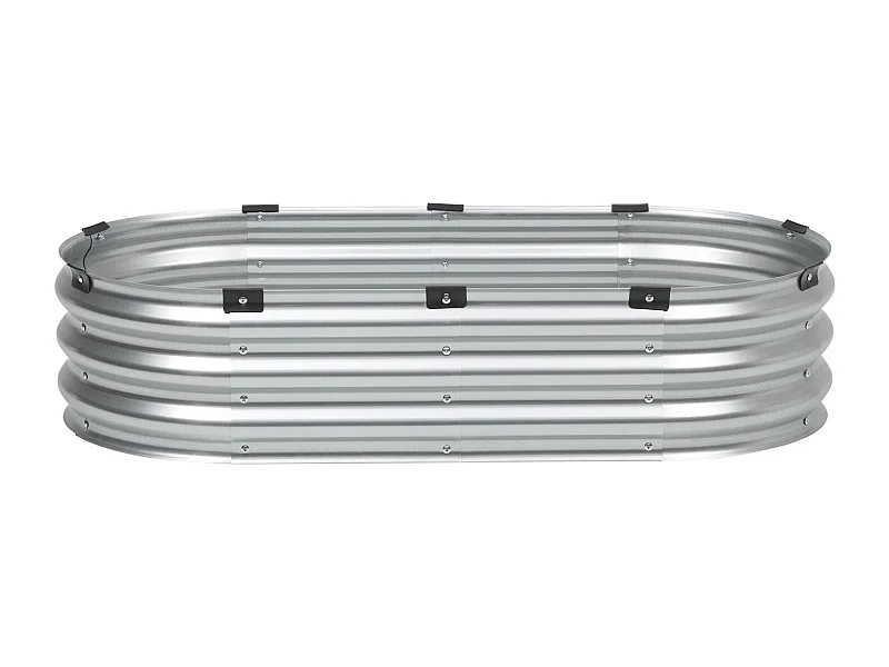 Metall Hochbeet SucceBuy Gartenbeet Hochbeet 121,92 x 60,96 x 30,48 cm Verzinktes Hochbeet Für Außenbereich in Silber