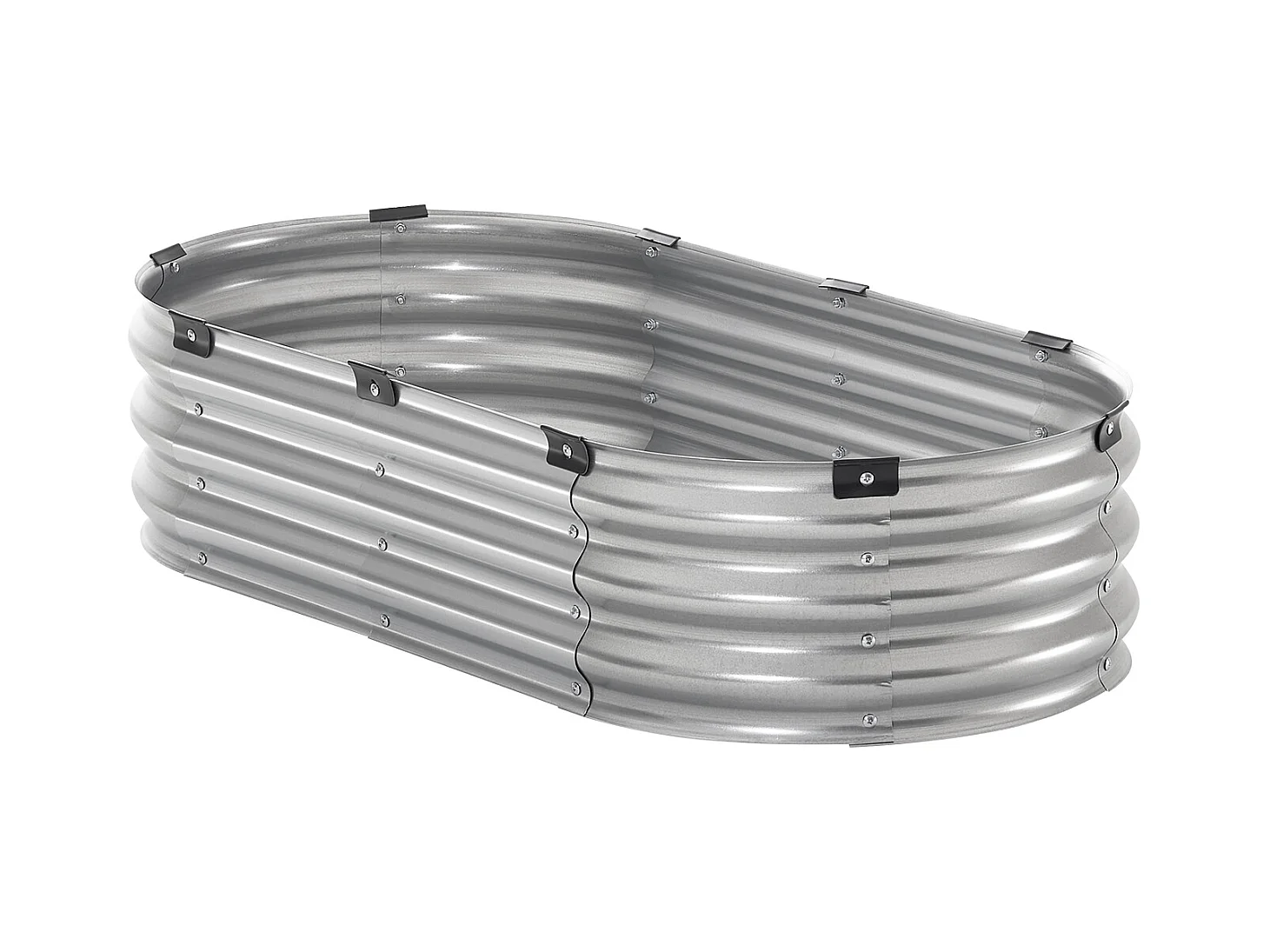 Jardinière Surélevée en Métal SucceBuy Lit de Jardin Surélevé 121.92 x 60.96 x 30.48 cm, Jardinière d'Extérieur Galvanisée en Argent