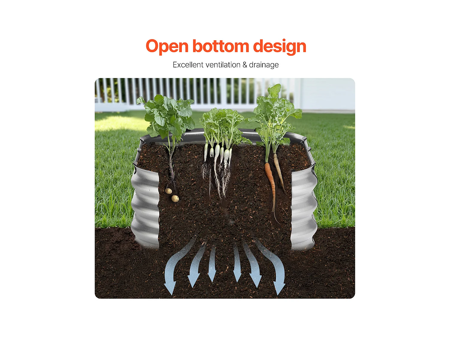 Jardinière Surélevée en Métal SucceBuy Lit de Jardin Surélevé 121.92 x 60.96 x 30.48 cm, Jardinière d'Extérieur Galvanisée en Argent