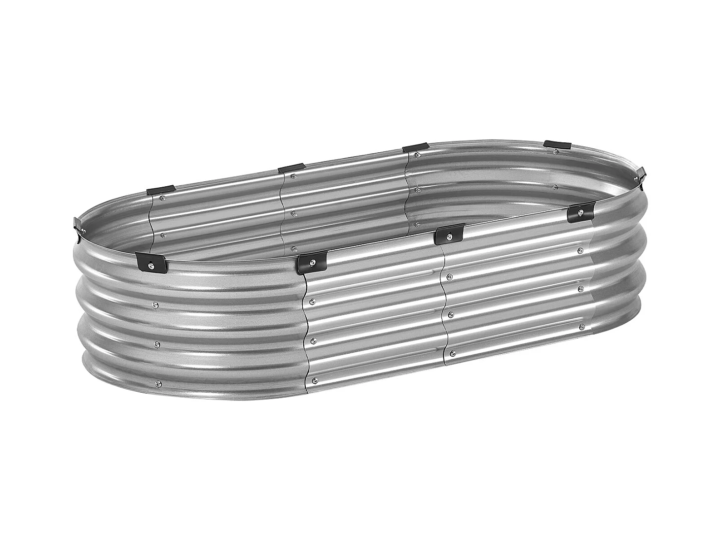 Jardinière Surélevée en Métal SucceBuy Lit de Jardin Surélevé 121.92 x 60.96 x 30.48 cm, Jardinière d'Extérieur Galvanisée en Argent