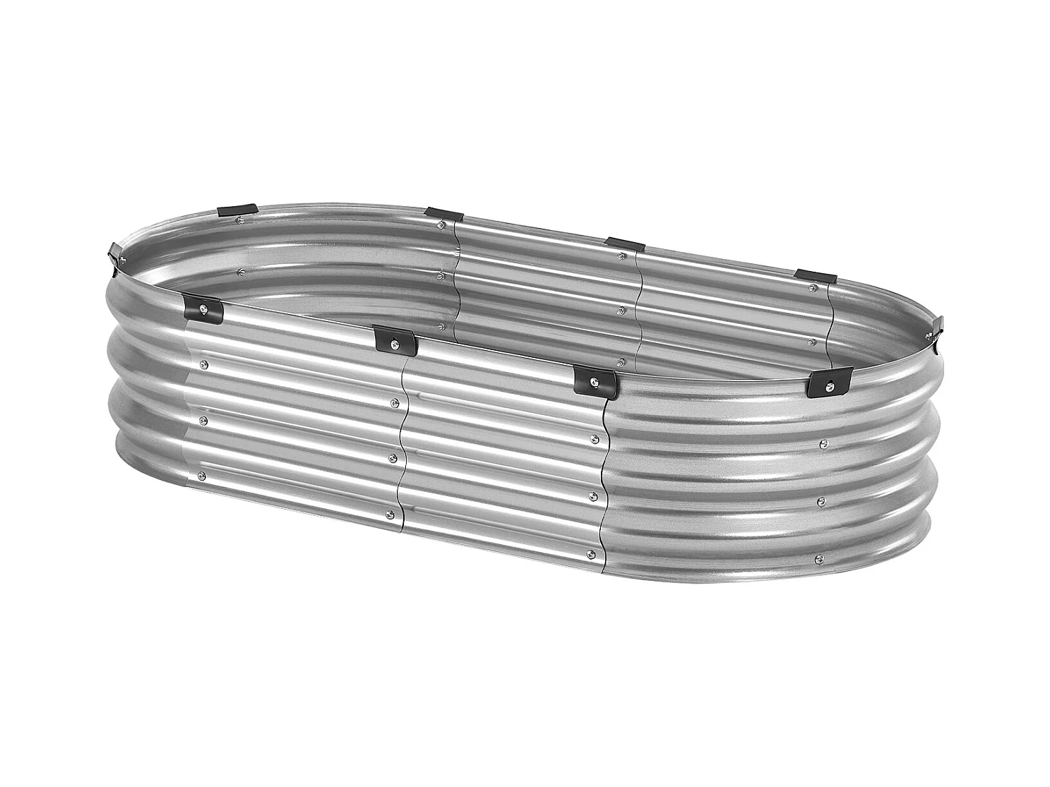 Jardinière Surélevée en Métal SucceBuy Lit de Jardin Surélevé 121.92 x 60.96 x 30.48 cm, Jardinière d'Extérieur Galvanisée en Argent