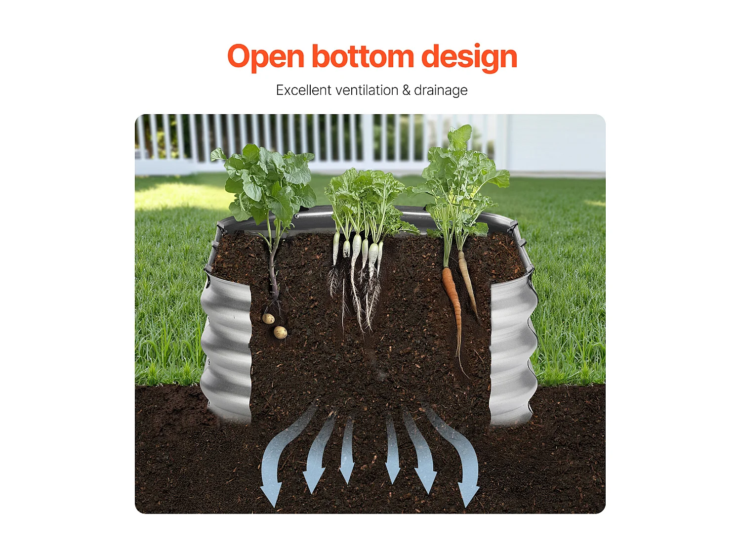 Jardinière Surélevée en Métal SucceBuy Lit de Jardin Surélevé 121.92 x 60.96 x 30.48 cm, Jardinière d'Extérieur Galvanisée en Argent