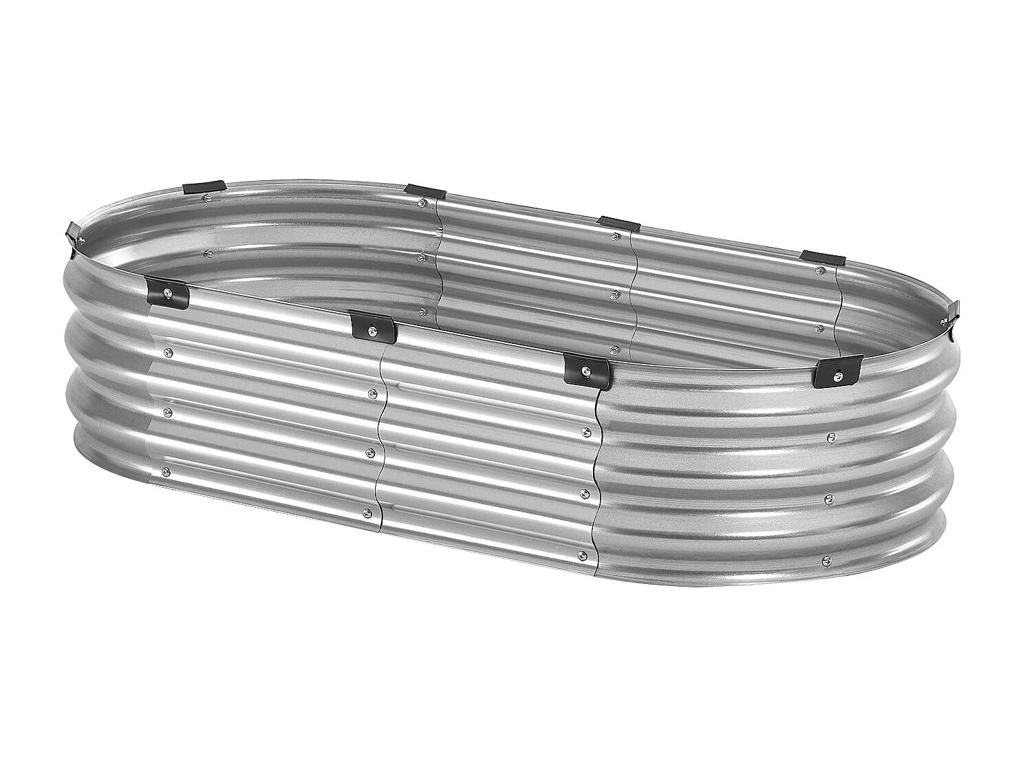 Jardinière Surélevée en Métal SucceBuy Lit de Jardin Surélevé 121.92 x 60.96 x 30.48 cm, Jardinière d'Extérieur Galvanisée en Argent