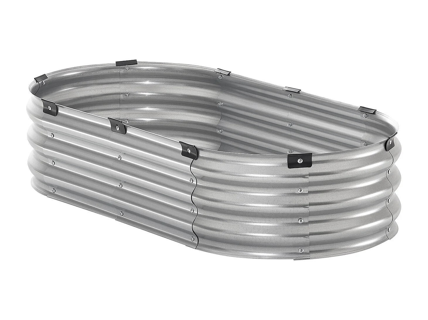 Jardinière Surélevée en Métal SucceBuy Lit de Jardin Surélevé 121.92 x 60.96 x 30.48 cm, Jardinière d'Extérieur Galvanisée en Argent