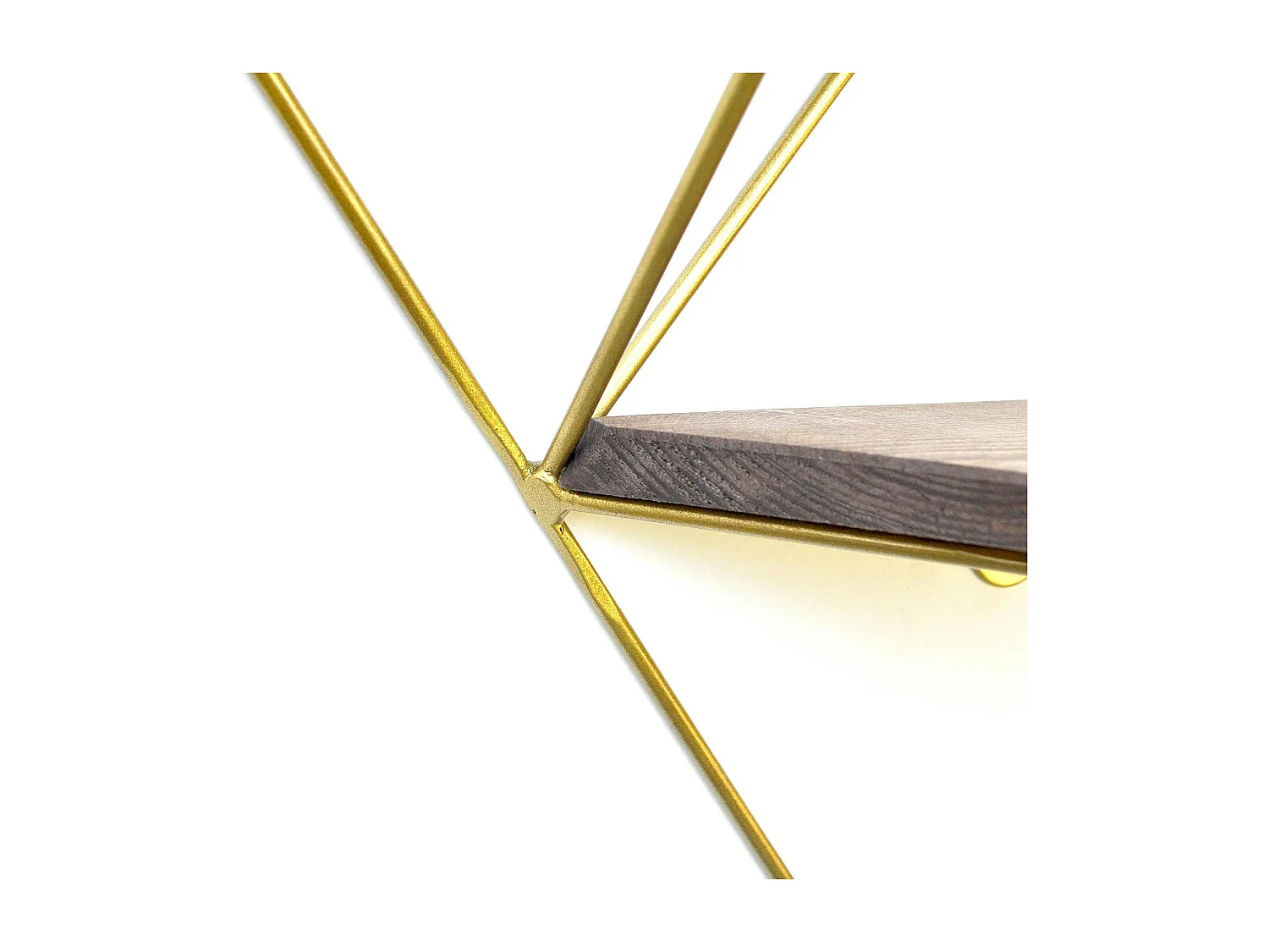 Etagère murale en bois et métal doré - forme triangle SITIA