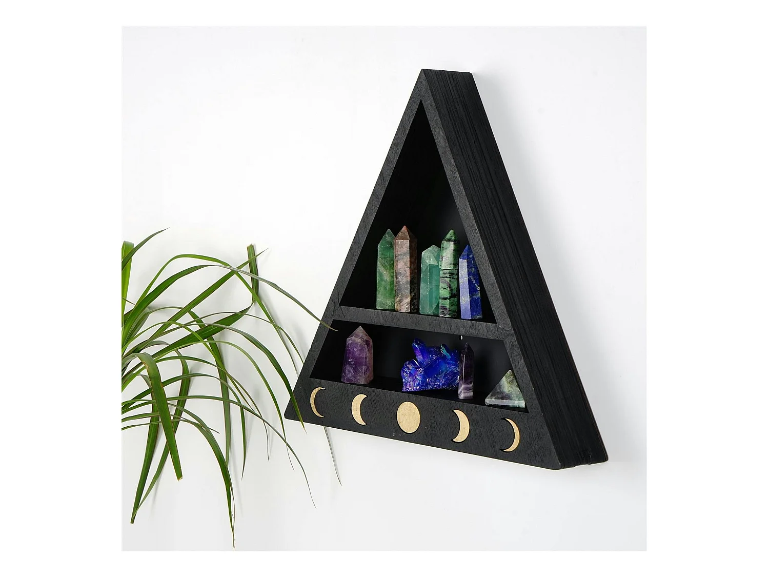 Etagère murale triangulaire noire - 2 niveaux AVIALA