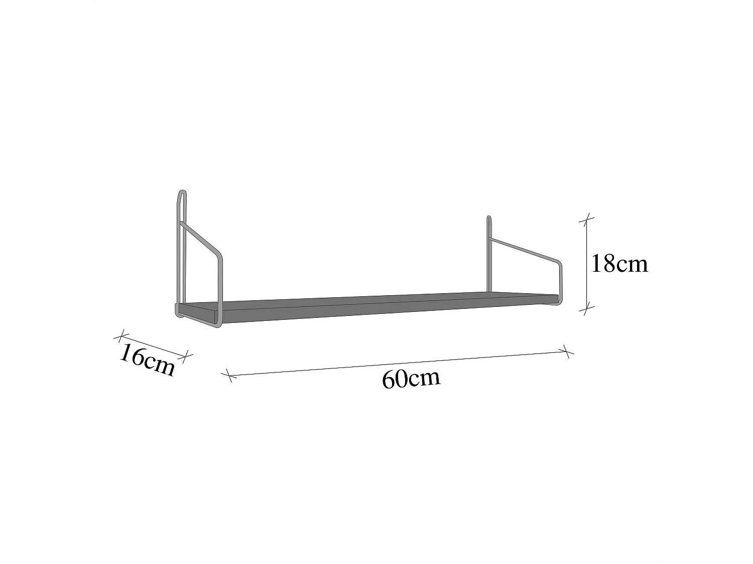 Étagère murale cuisine - bois clair, supports dorés AVIALA