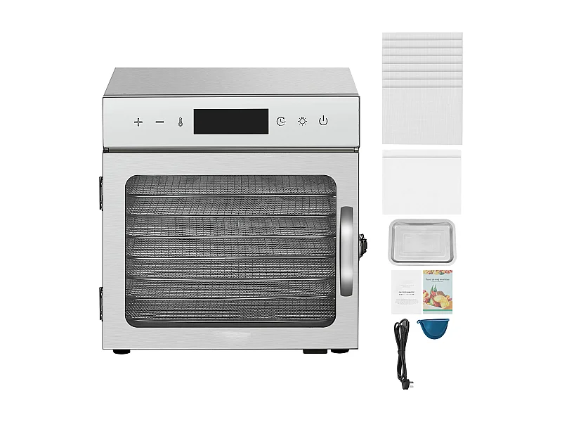 Déshydrateur à Aliments SucceBuy Déshydrateur Alimentaire 8 Plateaux en Acier Inoxydable, 400 W, pour le Séchage de Viande Séchée et de Fruits