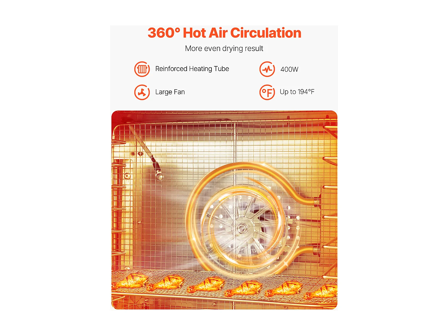 Déshydrateur à Aliments SucceBuy Déshydrateur Alimentaire 8 Plateaux en Acier Inoxydable, 400 W, pour le Séchage de Viande Séchée et de Fruits