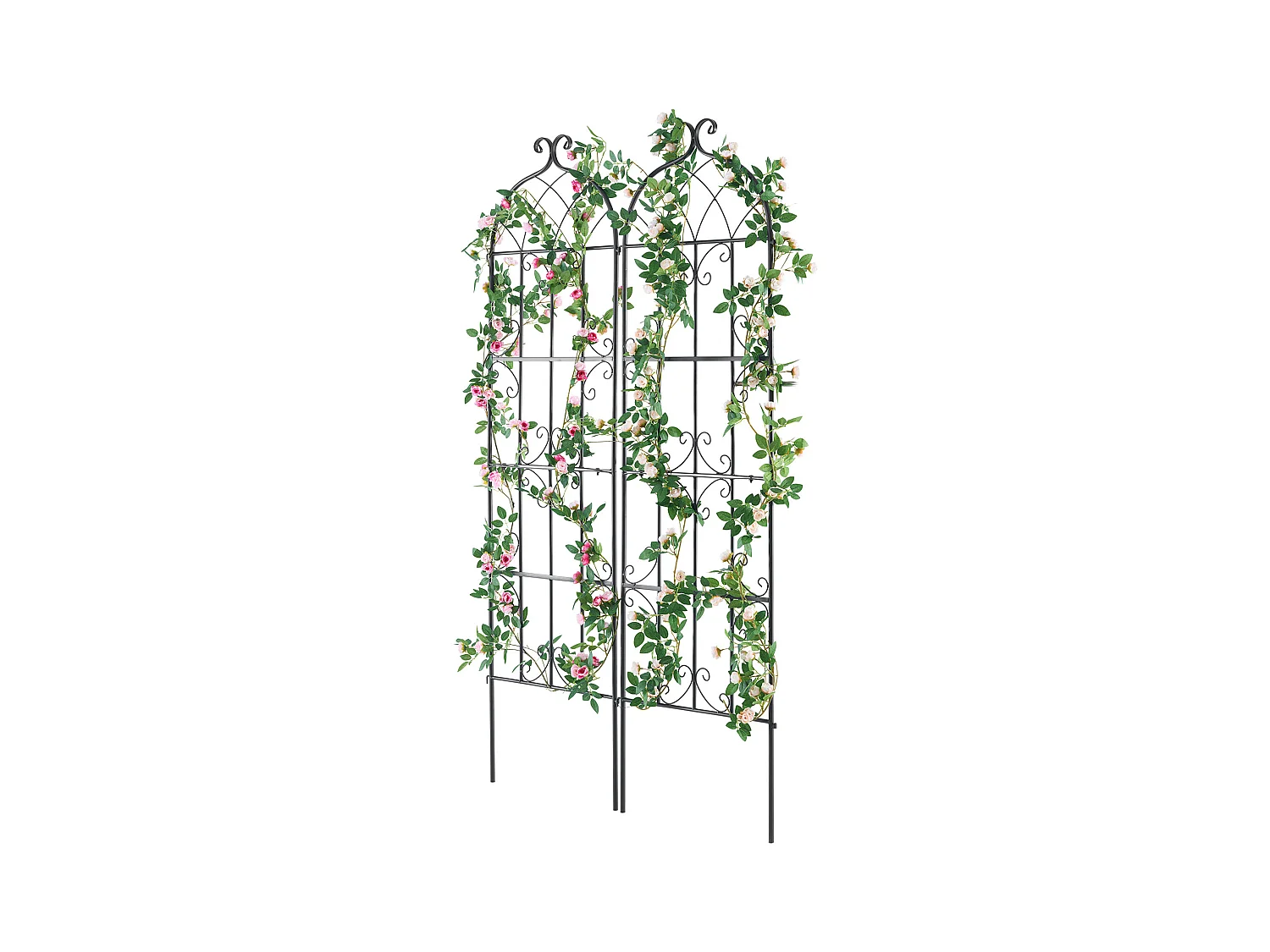 Treillis de Jardin SucceBuy en Métal,Lot de 2, 180 x 51 cm, Support pour Plantes Grimpantes, Antirouille