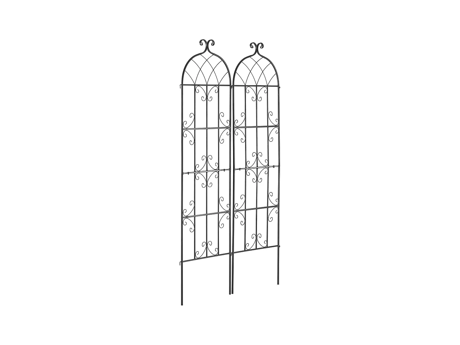 Treillis de Jardin SucceBuy en Métal,Lot de 2, 180 x 51 cm, Support pour Plantes Grimpantes, Antirouille