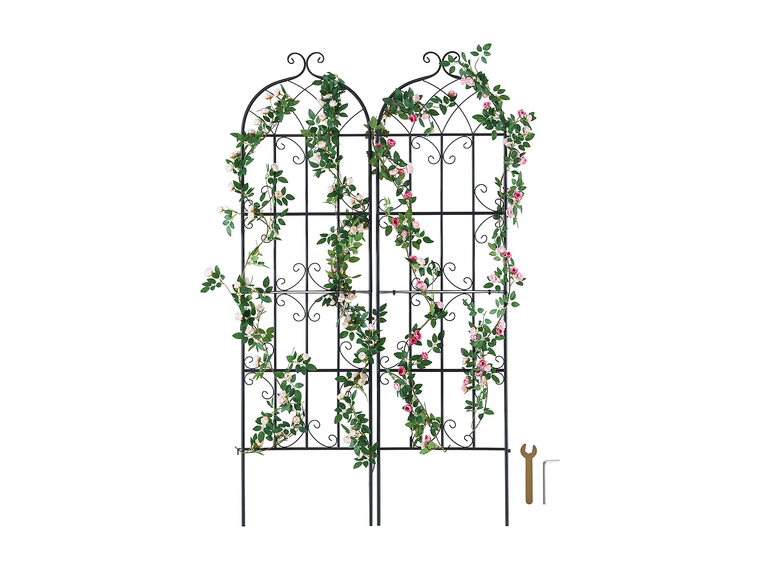 Metall-Gartenrost SucceBuy, 2er Pack, 180 x 51 cm, Stütze für Kletterpflanzen, Rostfrei