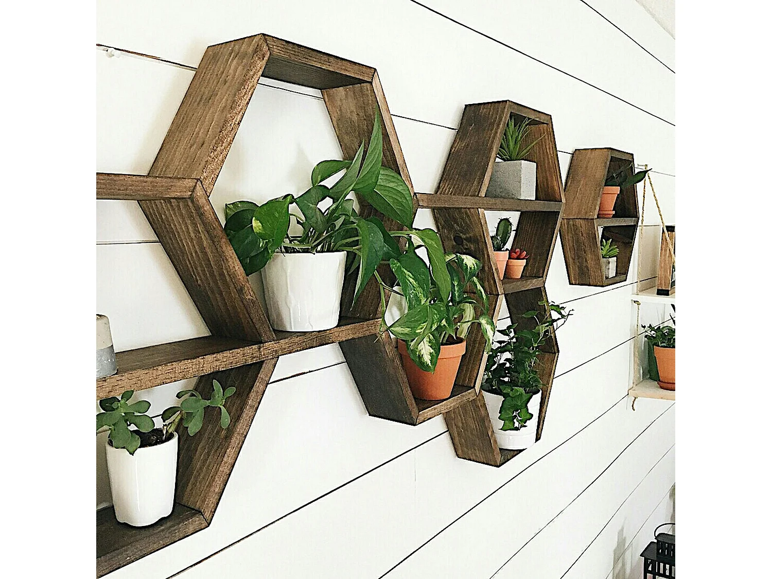 Étagère murale décorative - forme hexagonale, lot de 6 AVIALA
