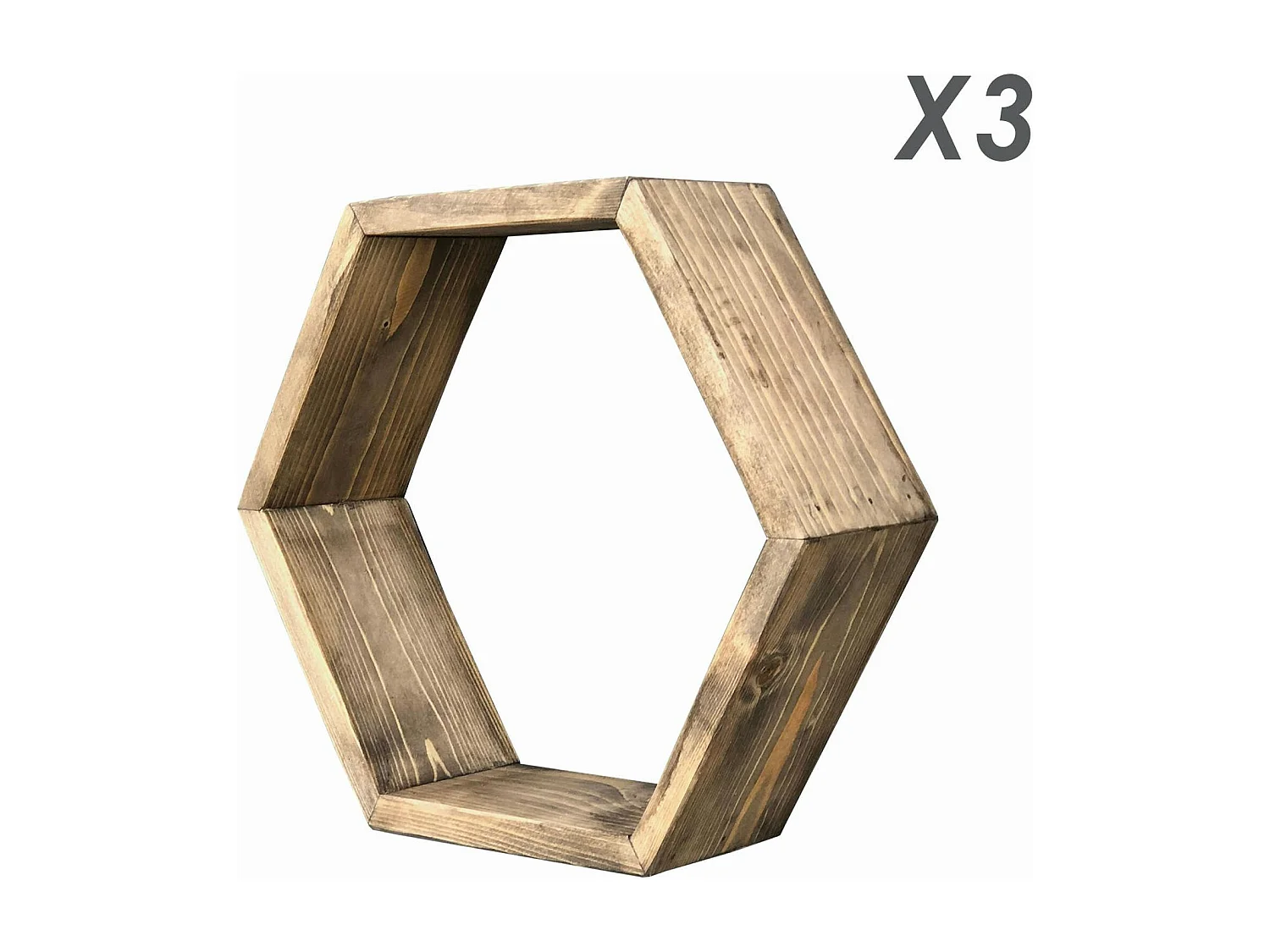 Étagère murale décorative - forme hexagonale, lot de 6 AVIALA