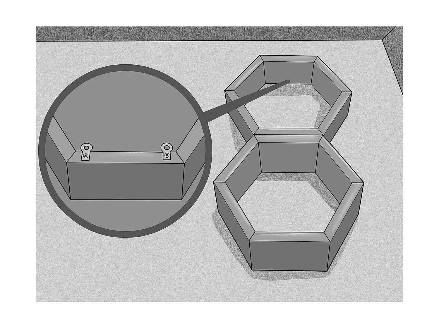 Étagère murale décorative - forme hexagonale, lot de 6 AVIALA