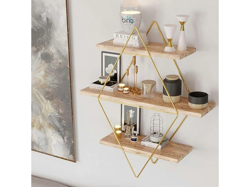 Etagère murale décorative - 3 niveaux, forme losange AVIALA