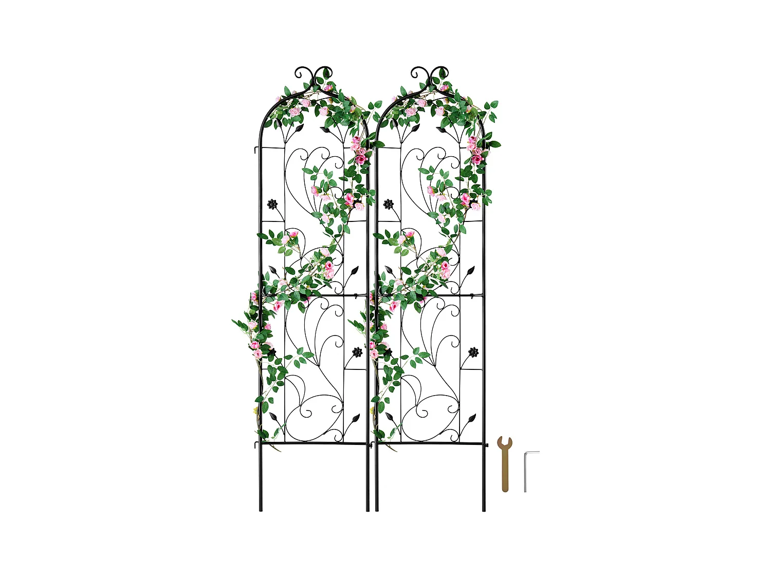 Treillis de Jardin SucceBuy en Métal,Lot de 2, 152 x 38 cm, Support pour Plantes Grimpantes, Antirouille