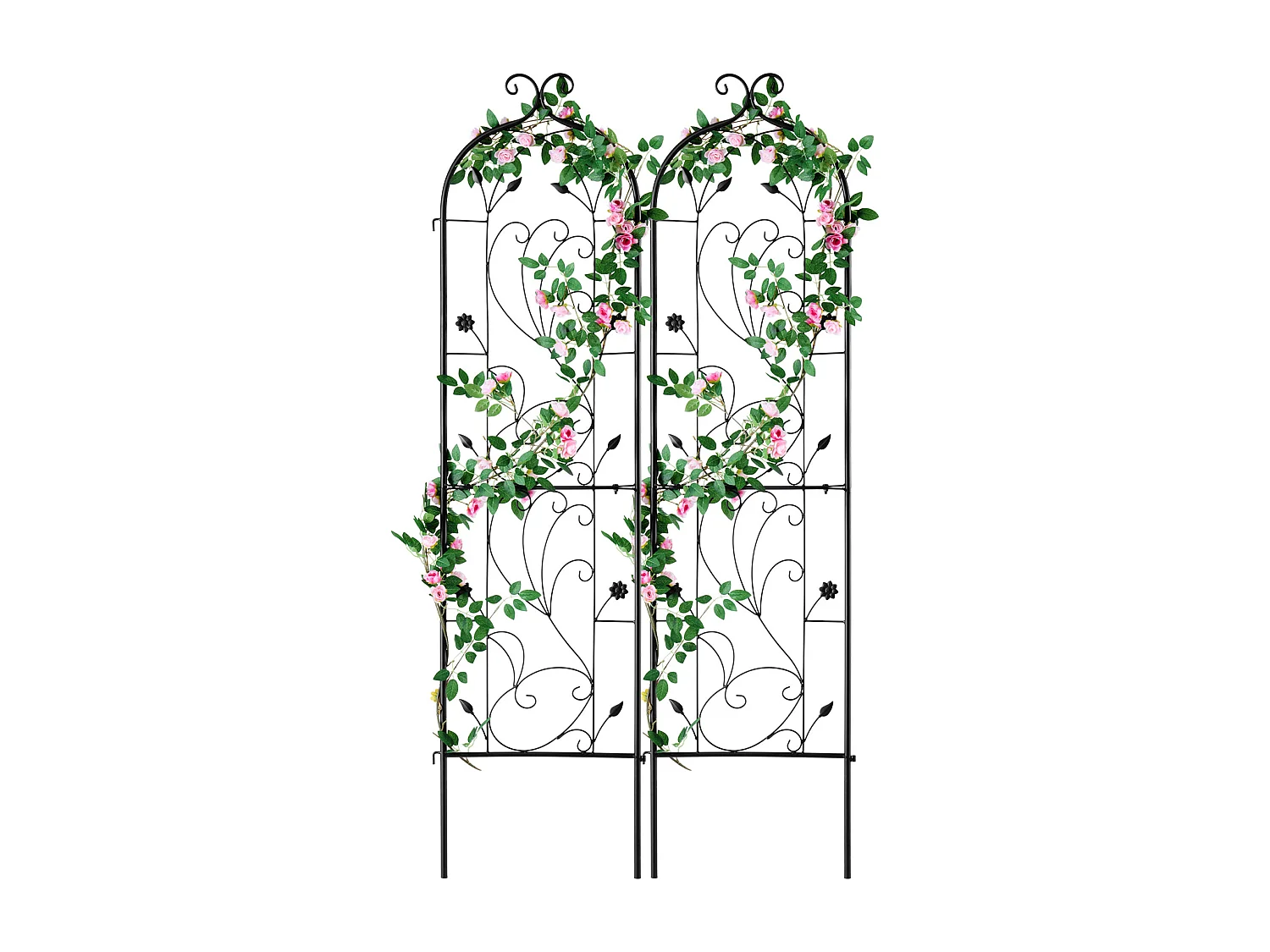 Treillis de Jardin SucceBuy en Métal,Lot de 2, 152 x 38 cm, Support pour Plantes Grimpantes, Antirouille