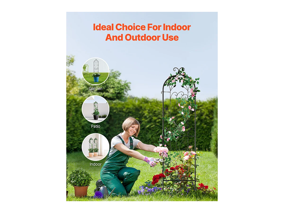 Treillis de Jardin SucceBuy en Métal,Lot de 2, 152 x 38 cm, Support pour Plantes Grimpantes, Antirouille