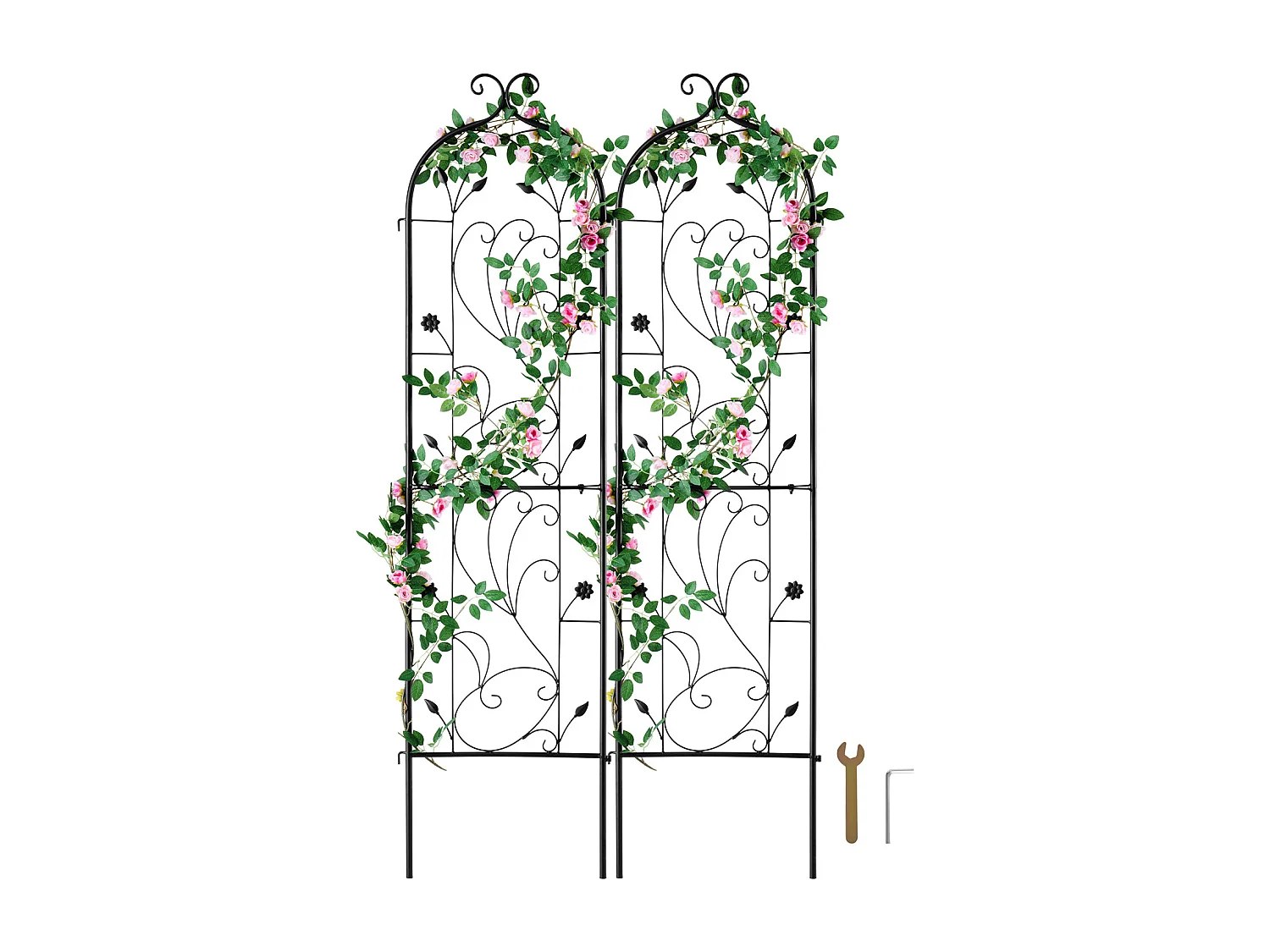 Gereto per Giardino SucceBuy in Metallo, Lotto di 2, 152 x 38 cm, Supporto per Piante Rampicanti, Antiruggine