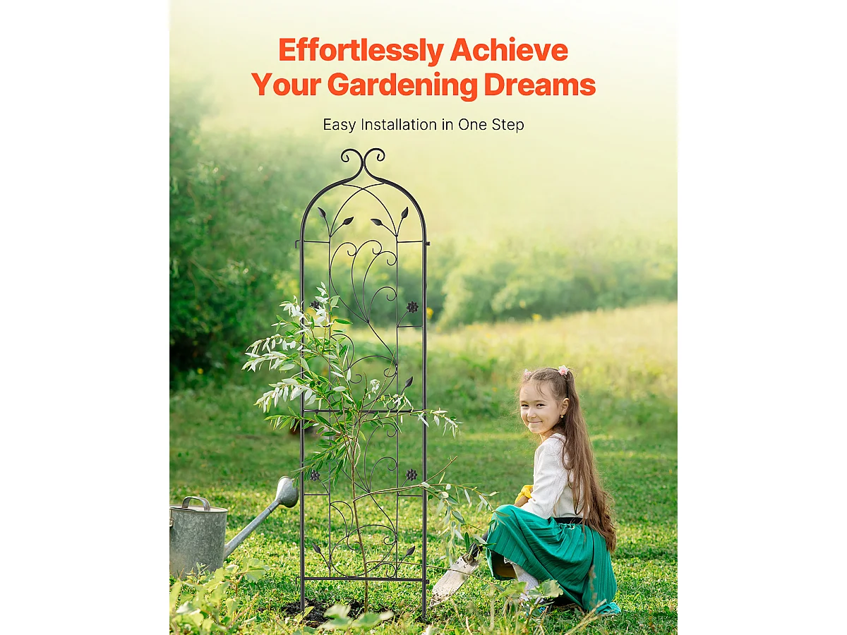 Gereto per Giardino SucceBuy in Metallo, Lotto di 2, 152 x 38 cm, Supporto per Piante Rampicanti, Antiruggine