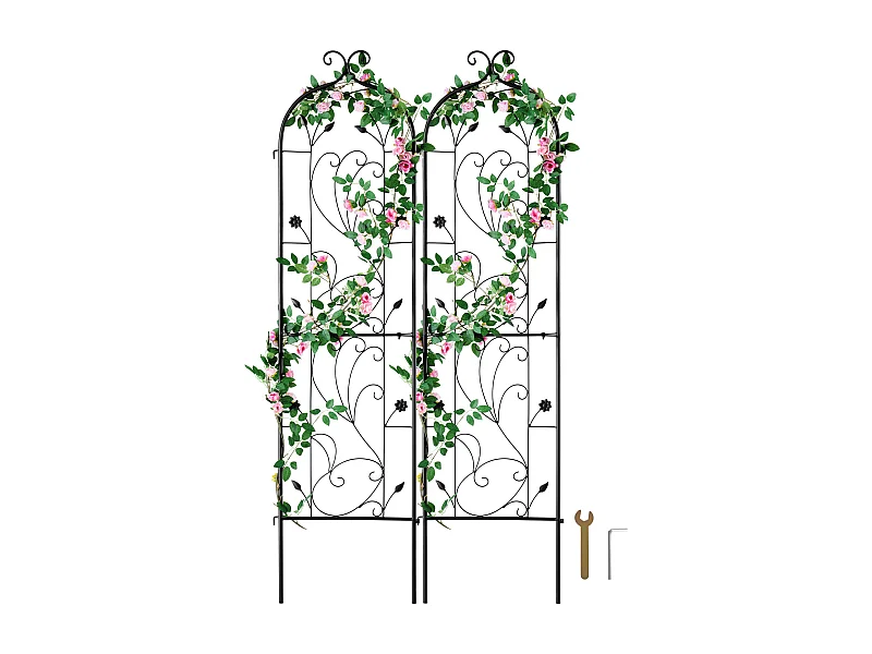 Treillis de Jardin SucceBuy en Métal,Lot de 2, 152 x 38 cm, Support pour Plantes Grimpantes, Antirouille