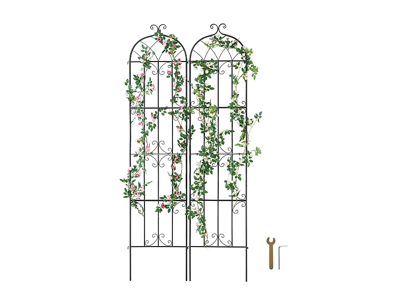 Metall-Gartenrost SucceBuy, 2er Pack, 221 x 51 cm, Stütze für Kletterpflanzen, Rostfrei