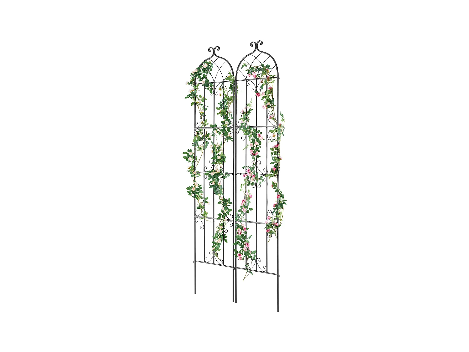 Metaal Tuinrooster SucceBuy, Set van 2, 221 x 51 cm, Ondersteuning voor Klimplanten, Antirust