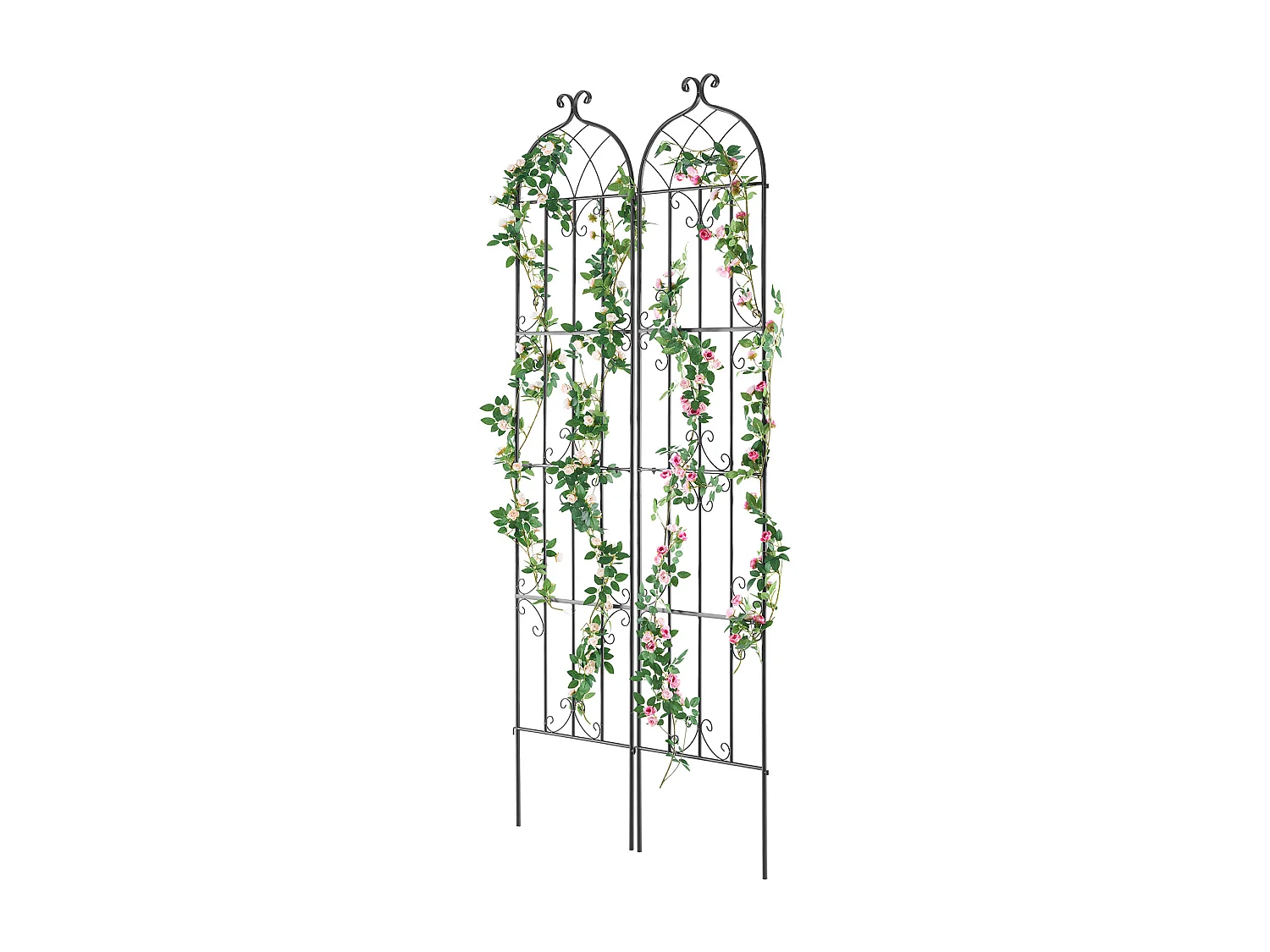 Treillis de Jardin SucceBuy en Métal,Lot de 2,  221 x 51 cm, Support pour Plantes Grimpantes, Antirouille