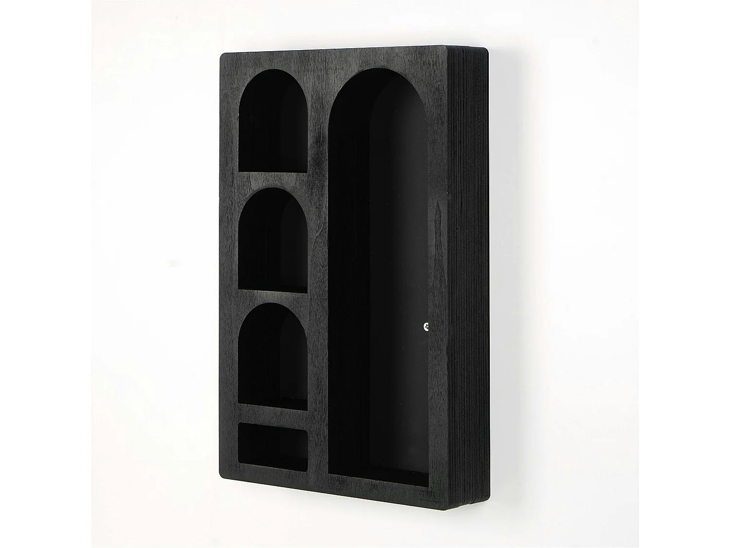 Etagère murale noire décorative - 5 niches AVIALA