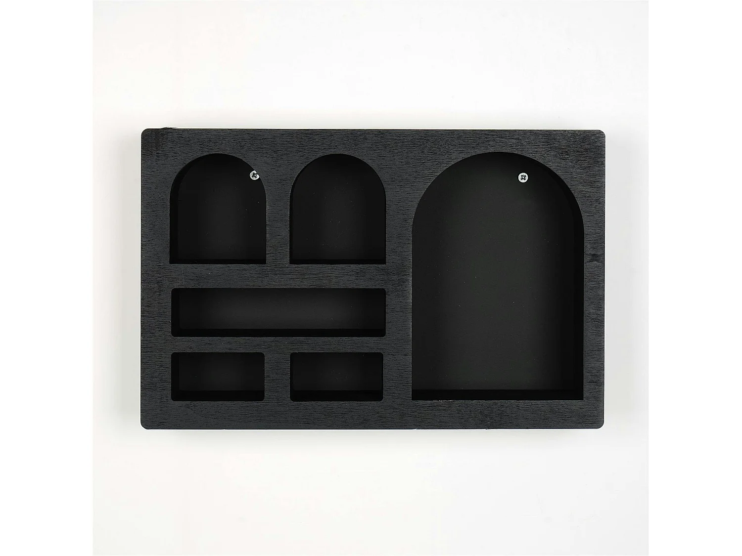 Etagère murale noire décorative - arches et niches AVIALA
