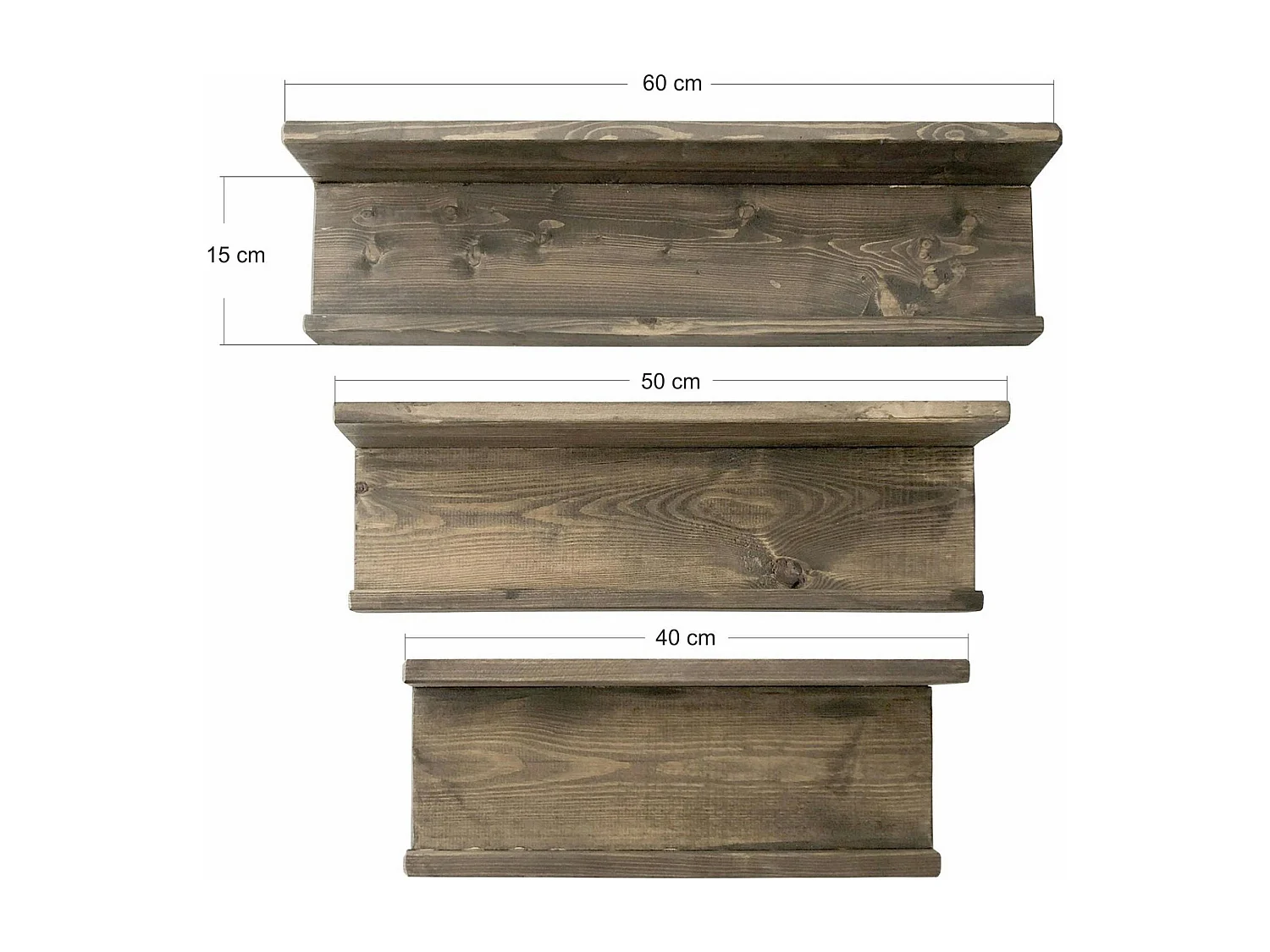 Etagère murale à rebord - bois d'épicéa, 3 tailles AVIALA