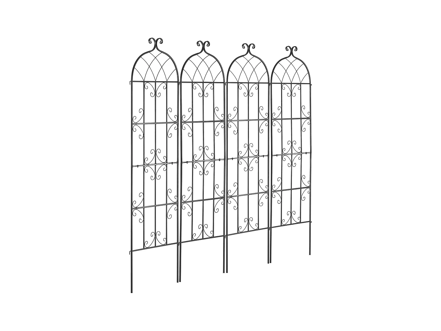 Treillis de Jardin SucceBuy en Métal,Lot de 4, 180 x 51 cm, Support pour Plantes Grimpantes, Antirouille