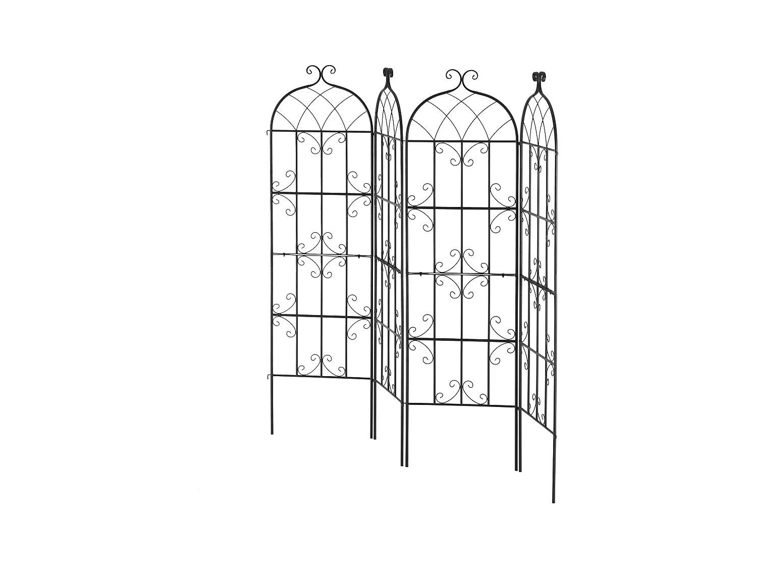 Treillis de Jardin SucceBuy en Métal,Lot de 4, 180 x 51 cm, Support pour Plantes Grimpantes, Antirouille