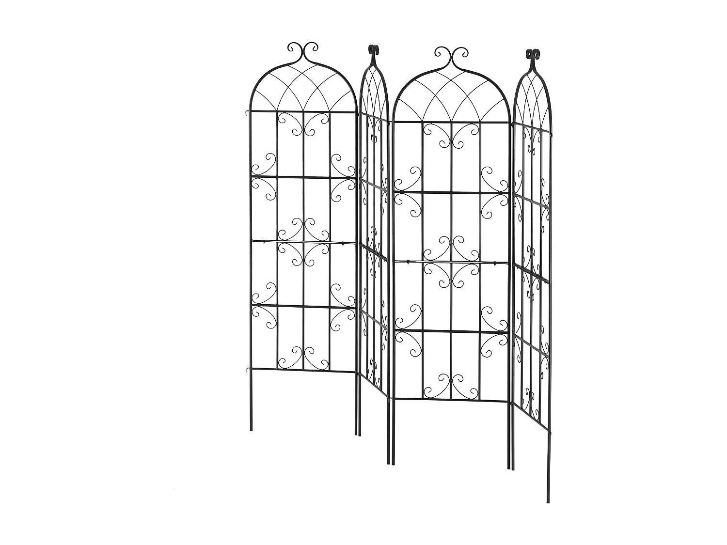 Treillis de Jardin SucceBuy en Métal,Lot de 4, 180 x 51 cm, Support pour Plantes Grimpantes, Antirouille