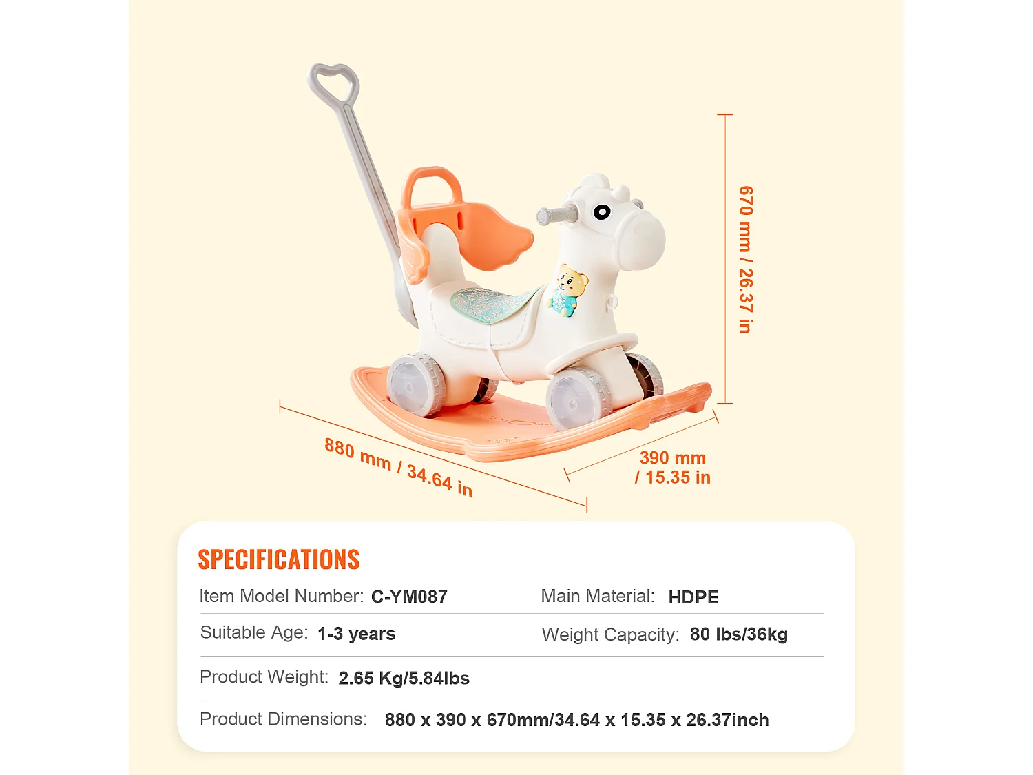 Cavallo Balestrino SucceBuy, 4 in 1 per Bambini da 1 a 3 Anni, da Cavalcare, con Suono, Rosso